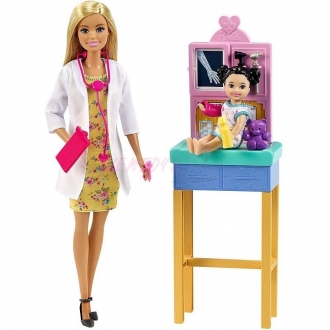 Barbie Povolání herní set dětská doktorka blondýna GTN51