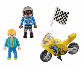 Playmobil 70380 Chlapci se závodní motorkou