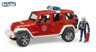 Bruder 2528 Jeep Wrangler Rubicon hasičský s figurkou a příslušenstvím